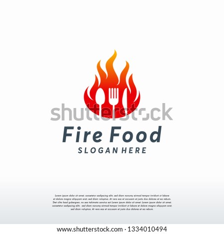 Fire Food logo template, Hot Food Logo designs concept vector