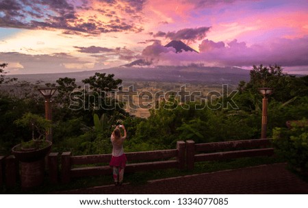 Tourist take a photo of Mayon volcano  landcape,Philippines 
