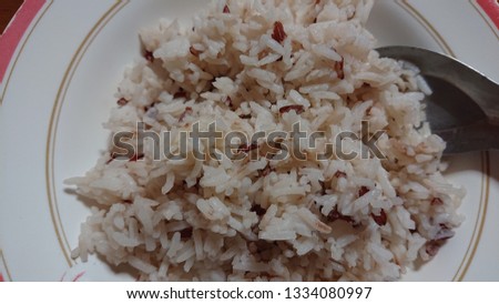 Rice on plate