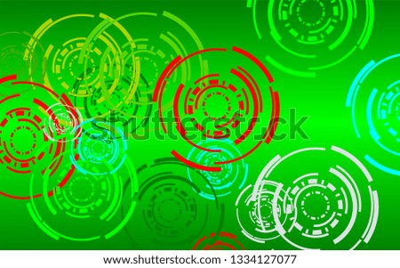 Gradient green background, modern circular technology