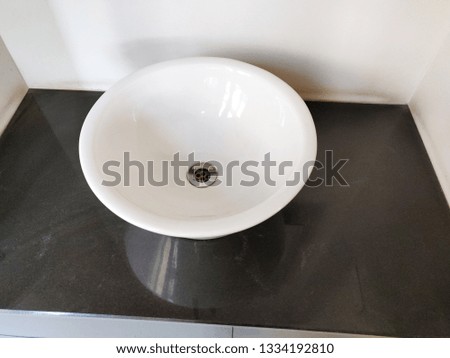 Interior of house with modern washing sink