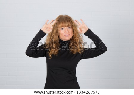 isolated adult woman with expressions