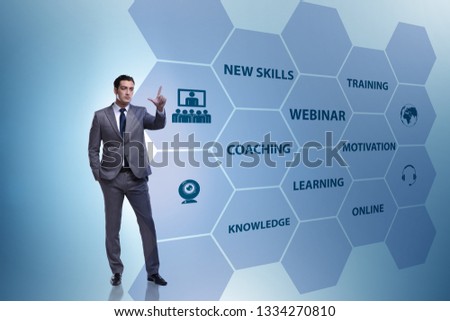 Businessman in online webinar concept
