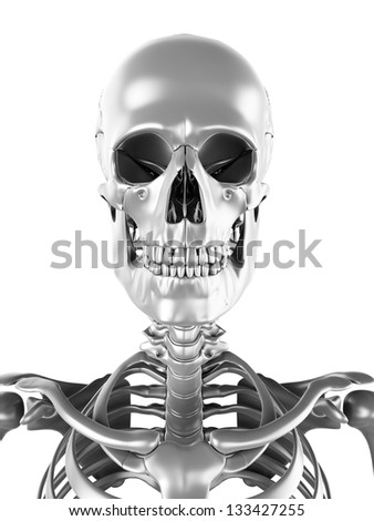 3d rendered illustration of a metal skeleton