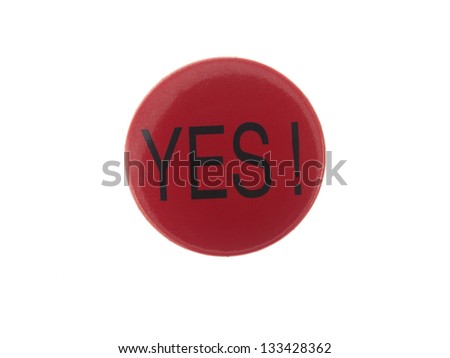 yes badge with text on a white background