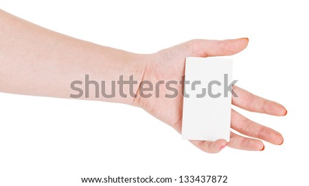 Hand hold blank business card