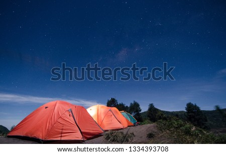 thin milkyway  over the tent