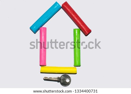 House or real estate concept with the key at the bottom