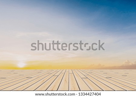 Wood floor and natural scenery