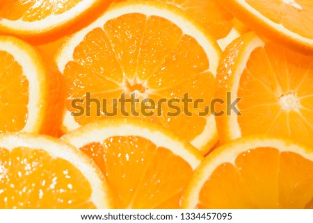 The orange sliced ​​on a white background