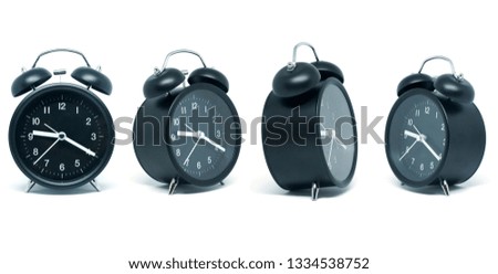 Object - Black Table Clock Vintage patterns isolated white background - 9  O'clock                   