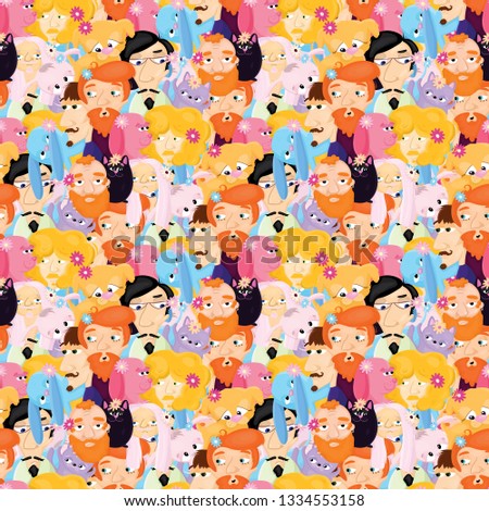 seamless pattern with bearded men