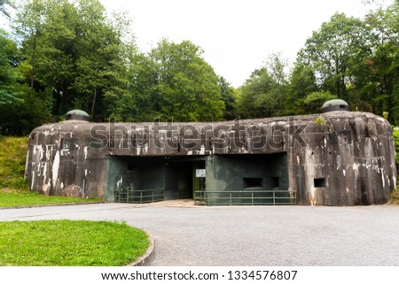Main entrance to the Schoenenbourg Fort on the Maginot Line, Bas-Rhin department, Alsace region, France. Royalty-Free Stock Photo #1334576807