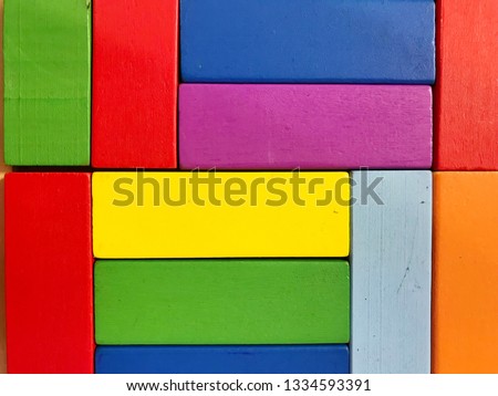 colorful wooden blocks background.