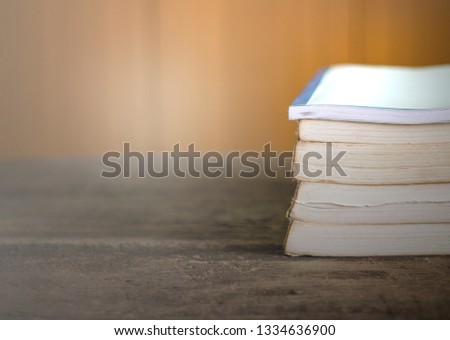 Books placed on the table, educational concepts