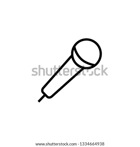 Microphone line icon, logo isolated on white background