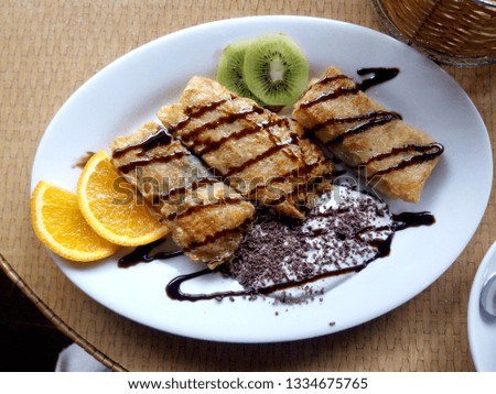 Carpathian dessert - pancakes with poppy seeds and cottage cheese