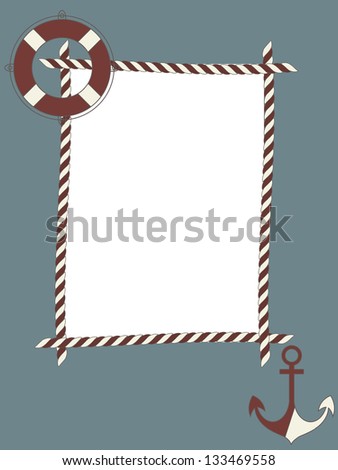 Children frame with nautical icons