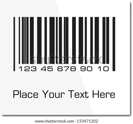Bar code label with shadow. Vector illustration.