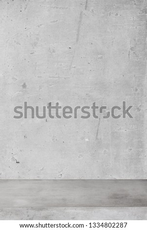 Concrete table and wall