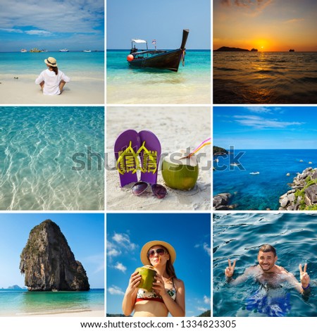 Resort collage. Travel concept