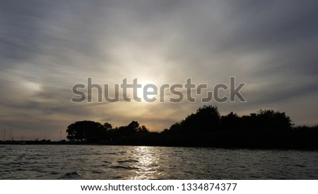beautiful sunset at a small island