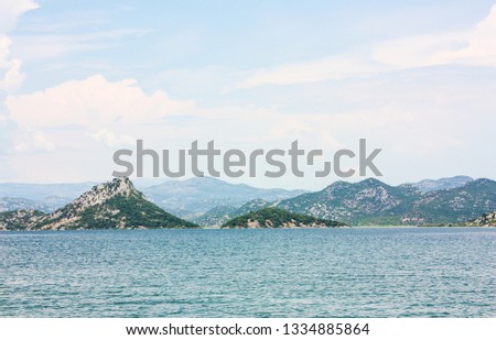 Landscape with view of Skadar lake in Montenegro