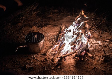 fire with pot