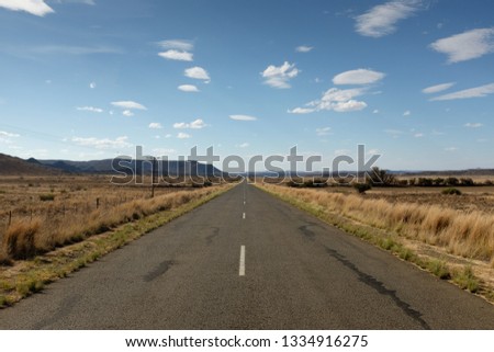Straight road in the Karoo, Free State, South Africa