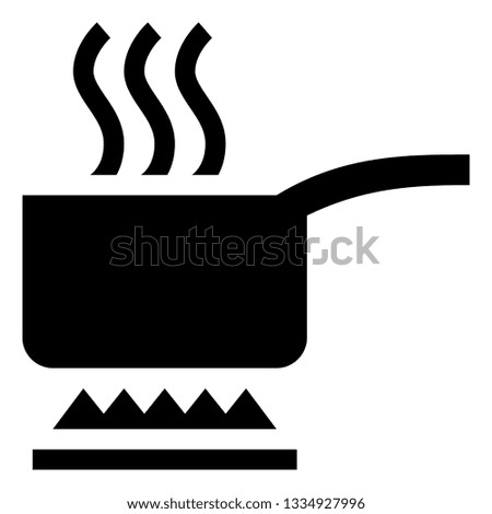 Boiling Pot With Steam Vector Icon