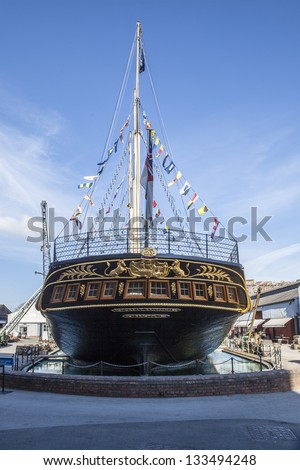 Brunel's historic SS Great Britain at Bristol Royalty-Free Stock Photo #133494248