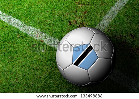 Botswana Flag Pattern of a soccer ball in green grass