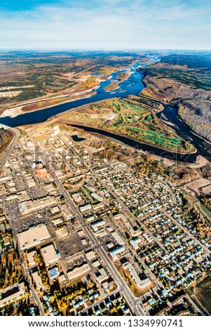 Aerial image of Fort McMurray, Alberta, Canada