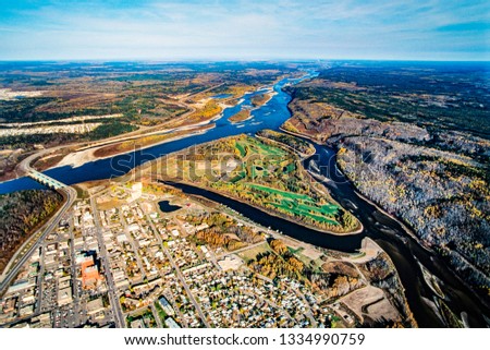 Aerial image of Fort McMurray, Alberta, Canada