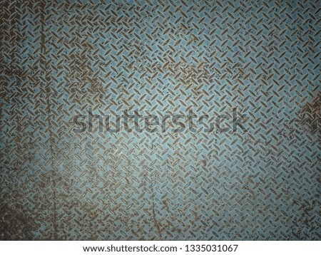 rusty steel diamond plate texture. old Steel floor background for copy space