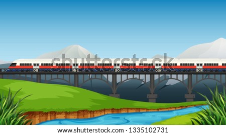 A rail to rural landscape illustration