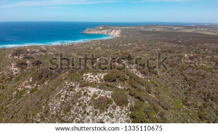 Kangaroo Island aerial view of beautiful campaign, Prospect Hill area