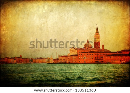 vintage style picture of the island Giudecca of Venice in Italy