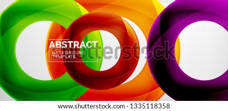 Vector rings abstract background, modern illustration template