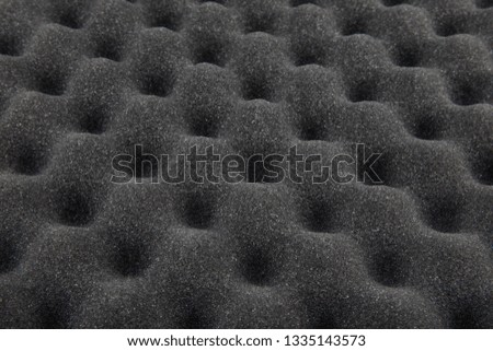  Close up soundproof panel of polyurethane foam. Sound Insulation Material.
