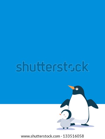 penguin blue sky