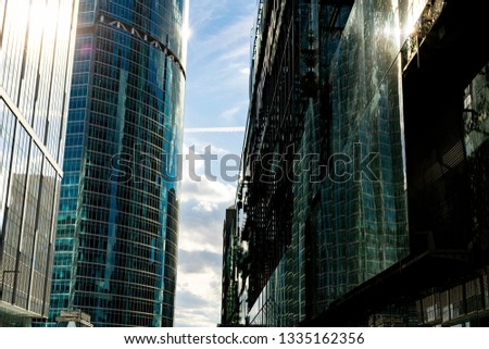 urban cityscape panorama with modern buildings