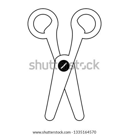Scissors utensil symbol black and white