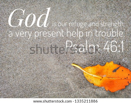 God is our refuge design for Christianity with sandy beach background.