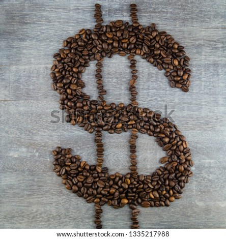 fair trade coffee Price - roasted coffee beans and money