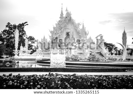 Wat Rong Khun, known as the famous White Temple in Chiang Rai, Thailand