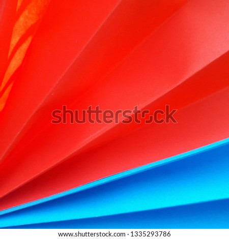Colored paper that is folded in a hurry
