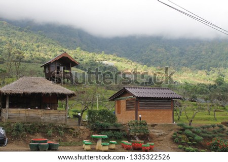 Village and resort for travel in mountain