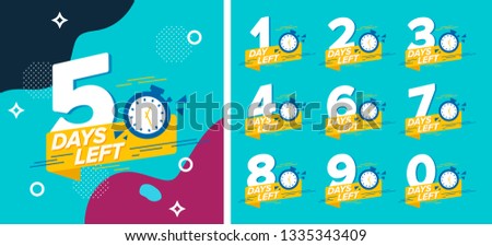 Number days left countdown vector illustration template Royalty-Free Stock Photo #1335343409