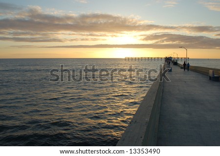 Fishing pier at sunset; Ocean Beach; San Diego, California